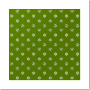 Green flower pattern, version 1 Posters and Art